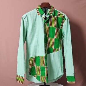 Mint Green Patterned Men's Shirt